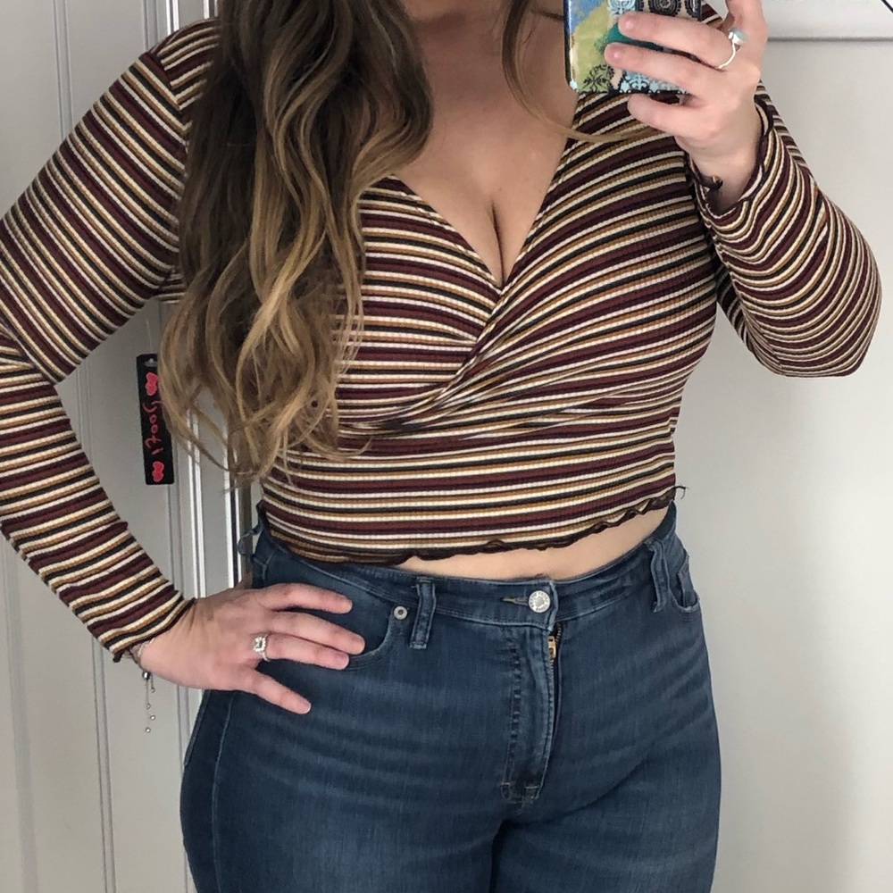 Long sleeve striped top